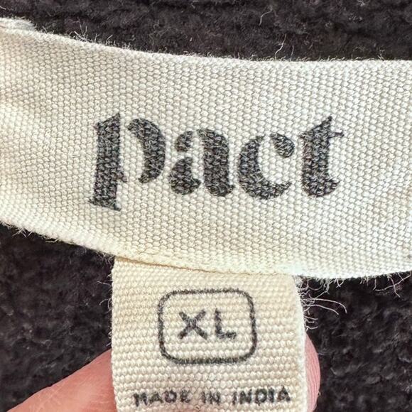 PACT Courtside vneck sweatshirt black size XL - Picture 2 of 6